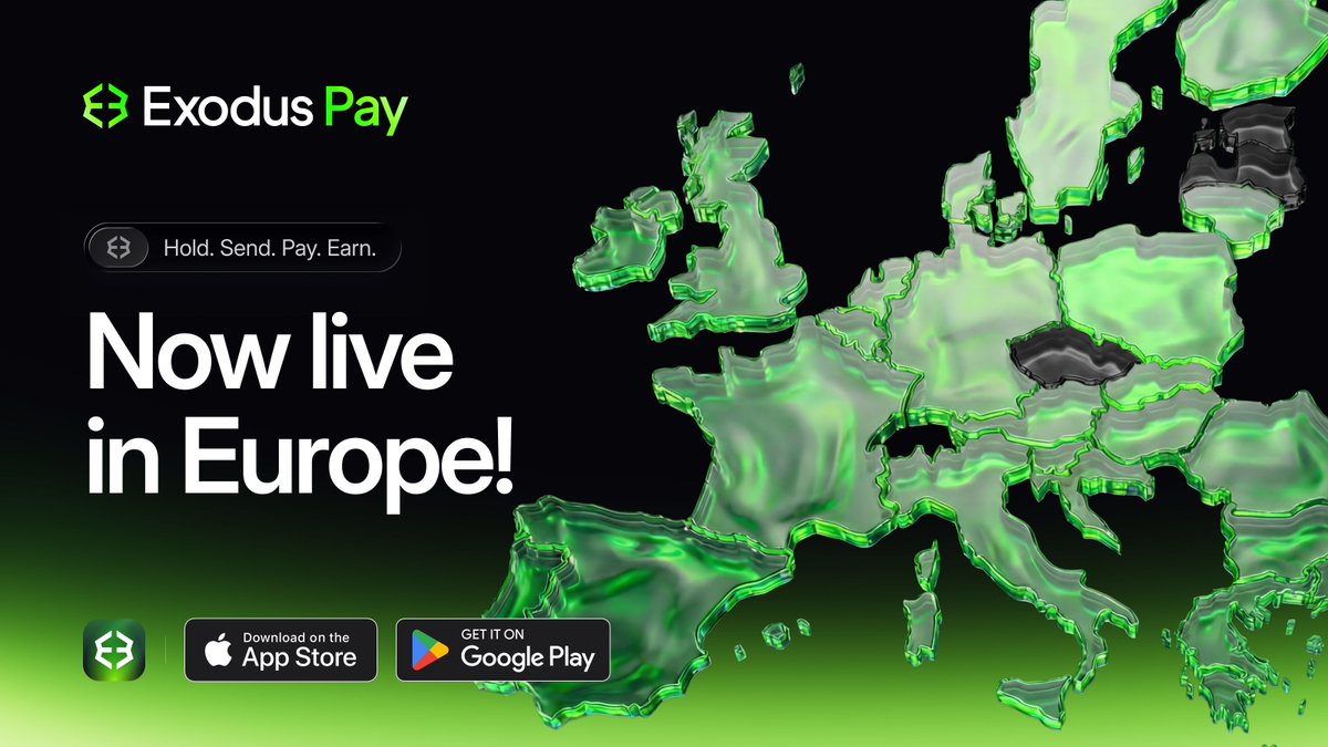 exodus's tweet photo. Dear EU,

A better way to send and spend is here. Exodus Pay is live!

Send to friends for free, spend with your Exodus Card anywhere Mastercard is accepted, all while maintaining full control of your money.

Yours truly,
Exodus https://t.co/iutuBryA0y