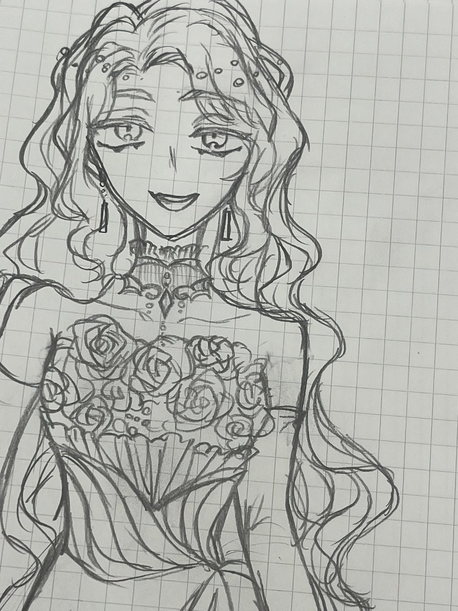 お誕生日ドレス予定ではこうでしたが、まあ無理でした