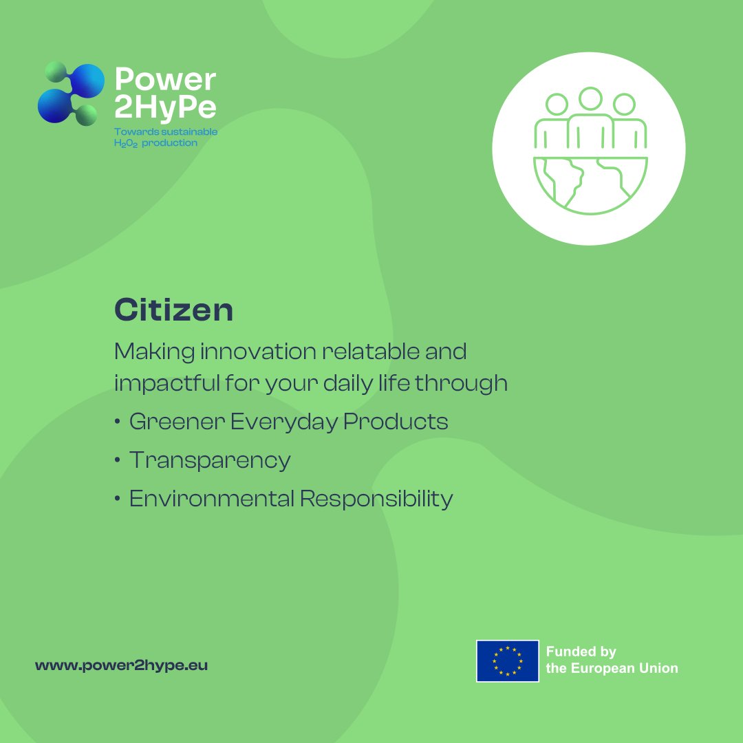 Power2HypeEU's tweet photo. Who does Power2Hype help?🌍⚡
✅ Industry: On-site H₂O₂ to cut logistical risks.
✅ Researchers: Pioneering science at an industrial scale.
✅ Citizens: Cleaner processes for everyday products.
✅ Policy: Real action for the #EUGreenDeal.

Green chemistry for a better future!🧪 https://t.co/NudmP77vTO