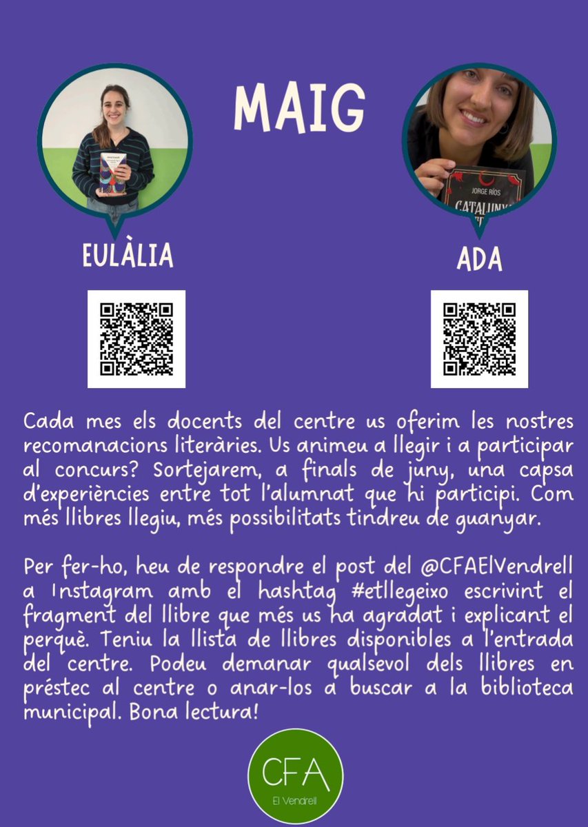 CfaVendrell's tweet photo. Esperem que us agradin força les recomanacions literàries del mes de maig.  El mètode és el mateix que els anys passats: llegiu i llegiu els detalls del concurs! 

Els llibres són: "Americanah" de Chimamanda Ngozi Adichie i "Catalunya misteriosa" de Jorge Ríos.
@EducaVendrell https://t.co/woYkZCTC7m