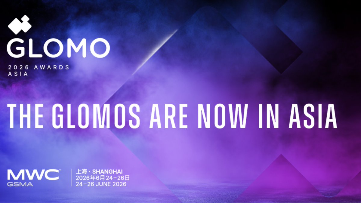 MWCHub's tweet photo. The AMOs are now the #GLOMOAwards Asia! 🏆

The awards recognise the people, companies and technologies driving real impact across the mobile ecosystem — from #AI-powered networks to breakthrough devices and sustainable innovation.

Apply! 👉 https://t.co/qNgsDkBuCu #MWC26 https://t.co/zKVRqS1dxi