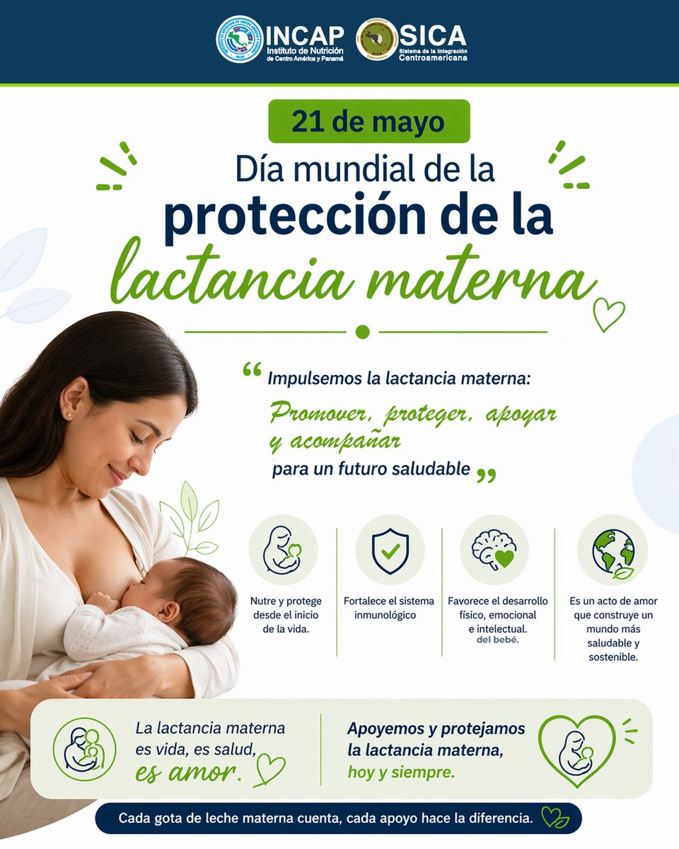 INCAP_NUTRICION's tweet photo. 🤱💚 21 de mayo | Día Mundial de la Protección de la Lactancia Materna
“Impulsemos la lactancia materna: promover, proteger, apoyar y acompañar para un futuro saludable.”
Cada apoyo hace la diferencia.
#INCAP #INCAPnutricion #LactanciaMaterna https://t.co/MoSRPRHVWW