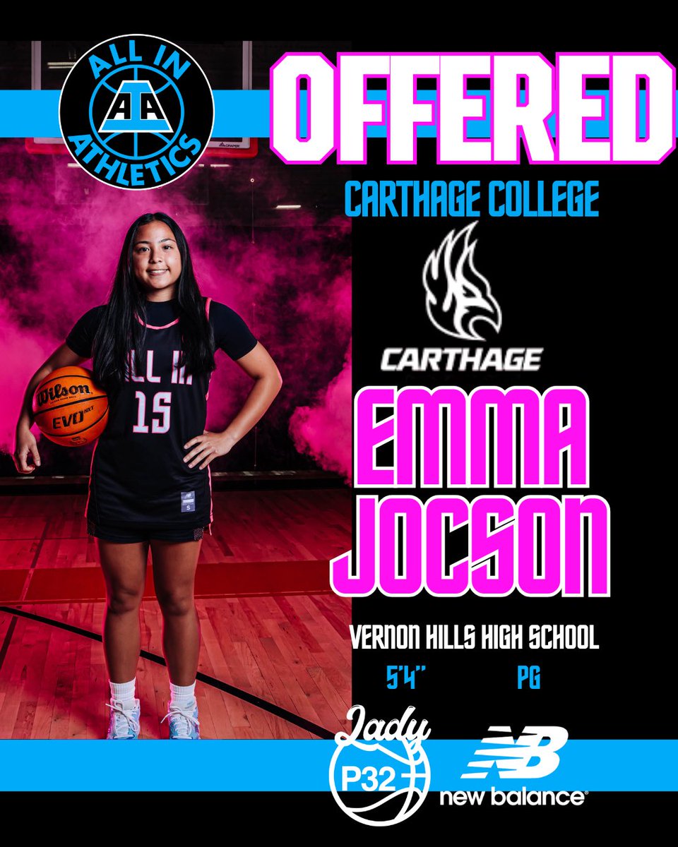 AIAelitegirls's tweet photo. Congrats to ALL IN 2027 Emma Jocson (Vernon Hills/17U E32) on her most recent offer from Carthage College.  We are so proud of you @emma_jocson 
#ALLINfamily @aiathletics @lp32_league @USJN @pgh_lisa @PGHIllinois @PGHByron @JrAllStar_IL @MHS_Girls_ @IGBRcoverage https://t.co/2RYfNRwOsb
