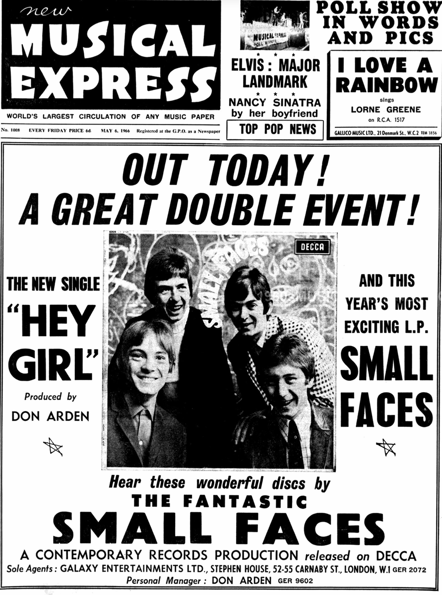 roomforravers's tweet photo. 6 May 1966 -  It's the front cover of the New Musical Express though the first album was delayed a week and released on 13 May.
#6TYAT #OTD #smallfaces https://t.co/sIdVI1nokD