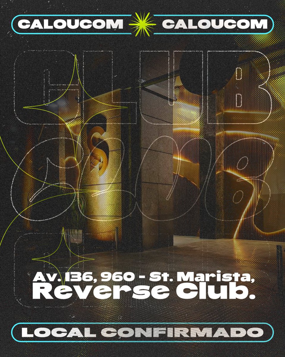 📍 O palco já tá definido! 🔥

A CALOUCOM 2026 vai acontecer no Reverse Club, o cenário perfeito pra uma noite sem limites e cheia de energia do começo ao fim. 🌪️😈

É lá que tudo vai acontecer: pista quente, som no talo e ninguém querendo ir embora.