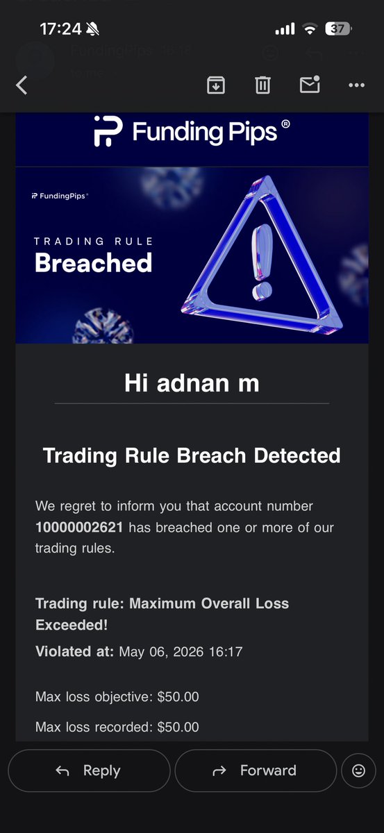 MusajAdnan's tweet photo. Thank you @avikkfp @Khldfx @fundingpips for giving me a oportinity to trade a master acc but blow acc 🥲🥲🥲 but at least i had a withdrawal 😂 https://t.co/Jp7ZlX05N6