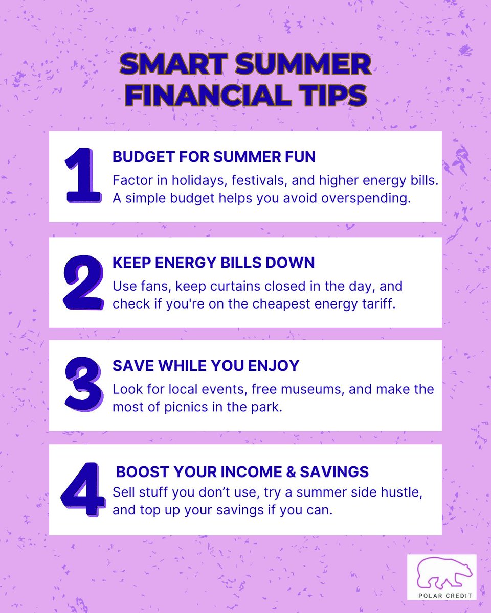 PolarCreditUK's tweet photo. Budget for summer #PolarCredit #SummerFinances #moneysavingtips https://t.co/FP5prvuSG8