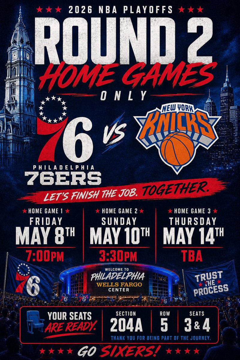 Dlovee_'s tweet photo. I have Sixers vs Knicks tickets available for Friday May 8th and Sunday May 10th 
Hit my line! 
#sixers #knicks #sixervsknicks #76ers https://t.co/U6gc7kfSbY