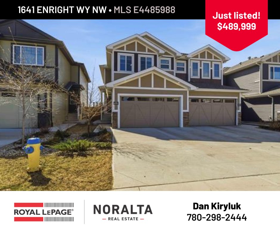 1641 ENRIGHT WY NW/$489,999/Dan Kiryluk
royallepagenoralta.ca/listings/166-e…