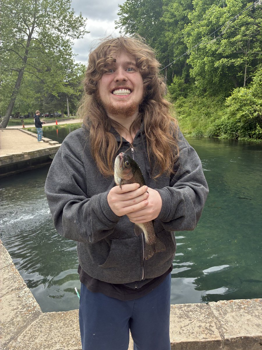 jfactor2's tweet photo. My final Lifetime Sports and Adaptive PE fishing trip to Roaring River State Park (bitter-sweet), going to miss days like today with my high school students!  #MCR1Pride https://t.co/DotNmXXTjR