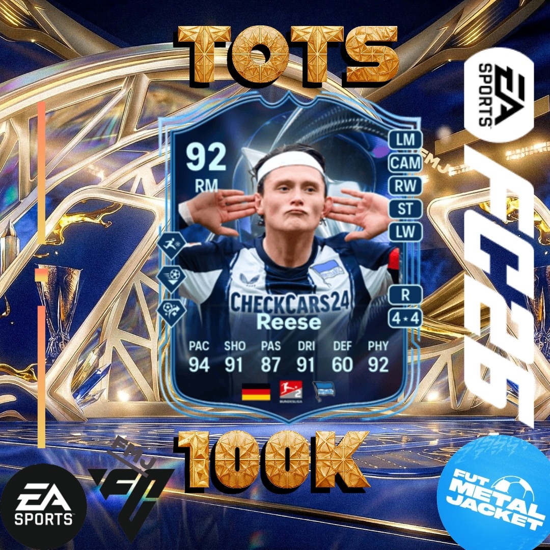 FUTMetalJacket's tweet photo. 🚨  PROGRAMME DU SOIR SUR #FC26 AVEC FMJ⚪🔴

🧩REESE ( mais sans Malcolm 👀🤡)
🧩 Renfort TOTS Bundesliga

🧬 Releve du défenseur latéral (max 89, DD et ne doit pas être DC, max 3 poste). 35k crédits https://t.co/PC9X35o60v