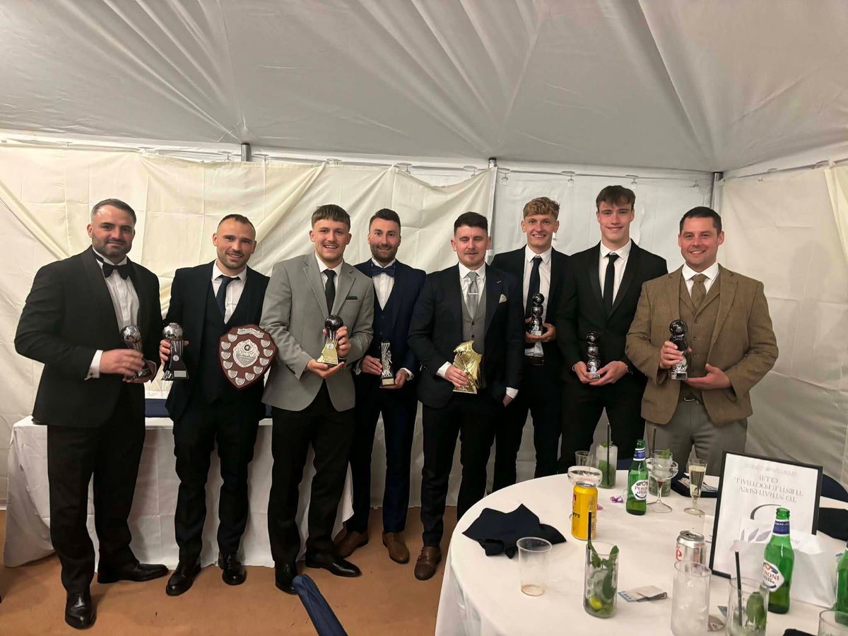 RossCounty's tweet photo. Well done to our academy graduates Jamie Williamson and Calum Brown, who received the award for Young Players of the Year following their successful respective loan spells with Highland League side Strathspey Thistle! 

Great work, boys, and a season to be proud of - congratulations! 

#YoungStaggies #Staggies