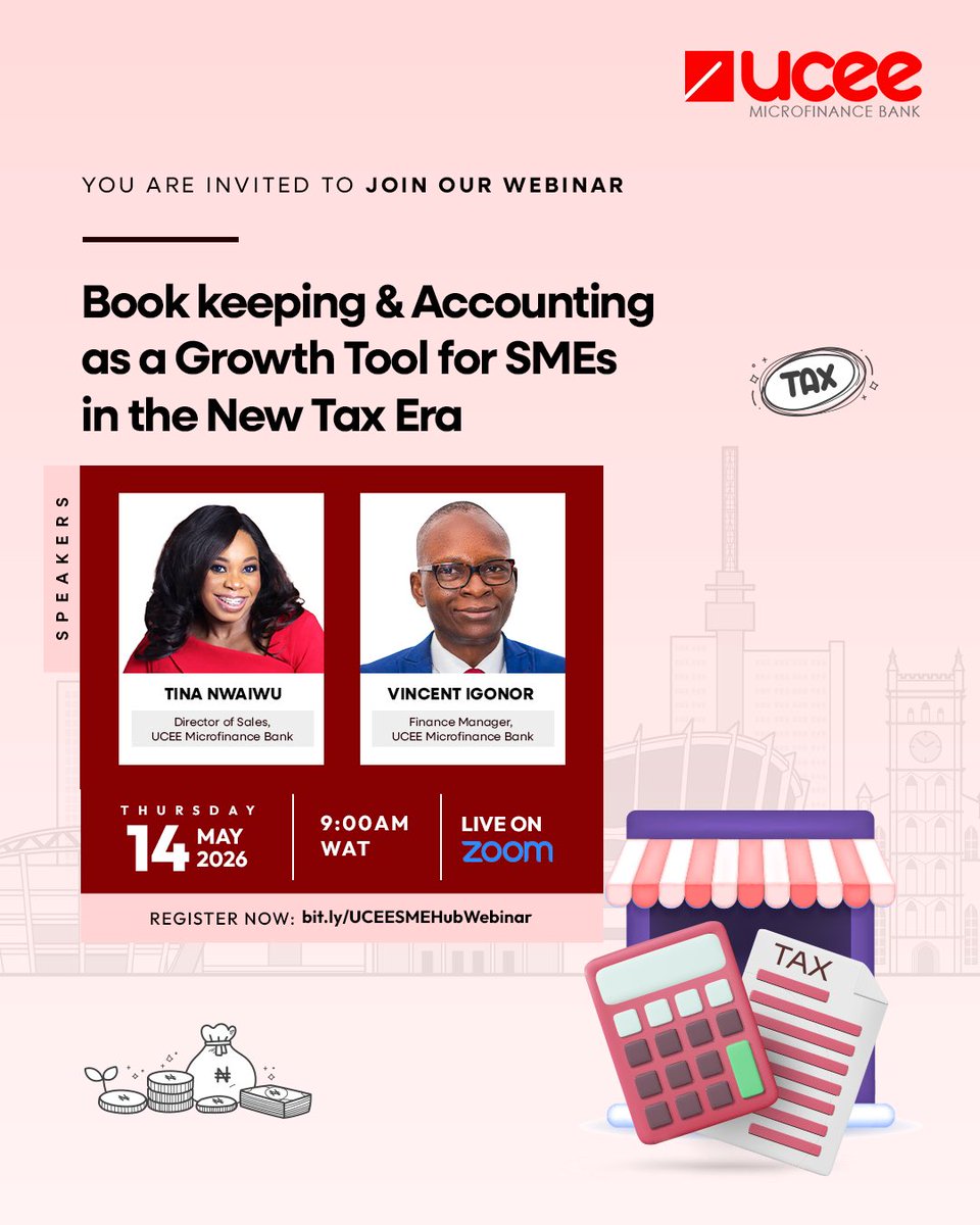 _getucee's tweet photo. It's a new tax era, and we want to ensure your SME is positioned for success.

Join us on the 14th of May as we break down everything you need to know about how proper accounting can safeguard your business.

#getucee #hereforyou #bookkeepingforsmes #accountingtips #taxact https://t.co/TMhgrErBAr