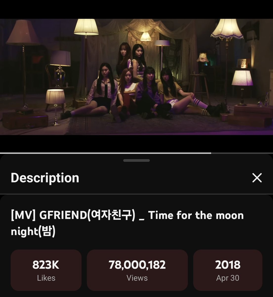 GFRIEND's Time For The Moon Night (밤) MV has surpassed 78 million views (1theK channel). 
Combined MV views: 85 million views. Keep streaming Buddies

🔗 youtu.be/_XyBa8QsVQU

#GFRIEND #여자친구