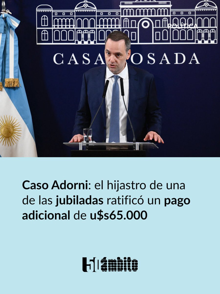 ⭕️Leandro Miano, hijastro de una de las jubiladas que financiaron la compra del departamento en Caballito por parte de Adorni, declaró durante más de una hora como testigo y aseguró que la operación incluyó un pago adicional de u$s65.000 por fuera de la escritura | Por