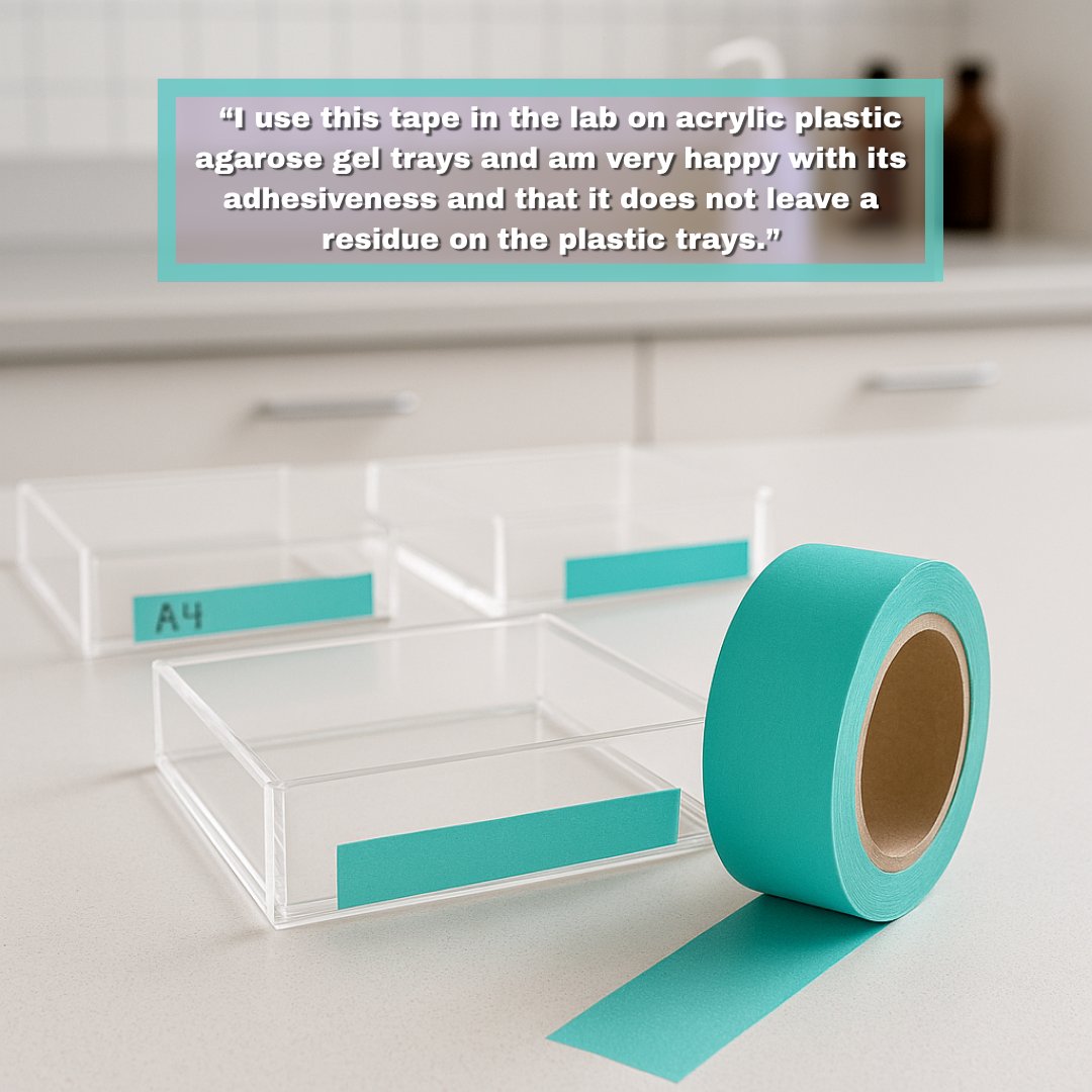 Lab-tested and approved! 🧪
Our 1" aqua removable adhesive tape sticks cleanly to acrylic gel trays—no residue, no hassle. A smart, economical alternative to pricey lab labeling tape. 💡