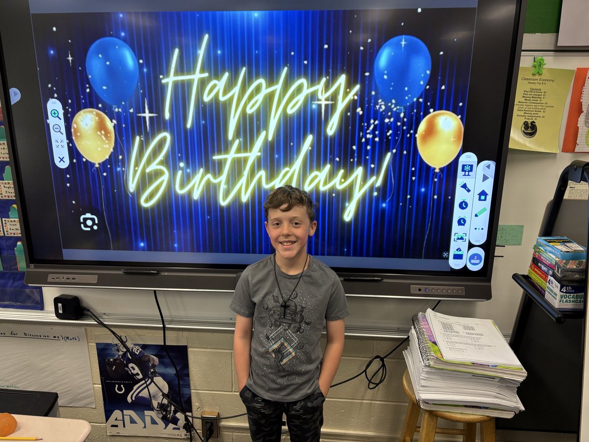 YESVossClass's tweet photo. Good morning to everyone, Congratulations goes out to this young man from our classroom. Today is his Birthday.  Happy Birthday!  We hope that you have an Amazing Day!😁 https://t.co/0EPysciPWY