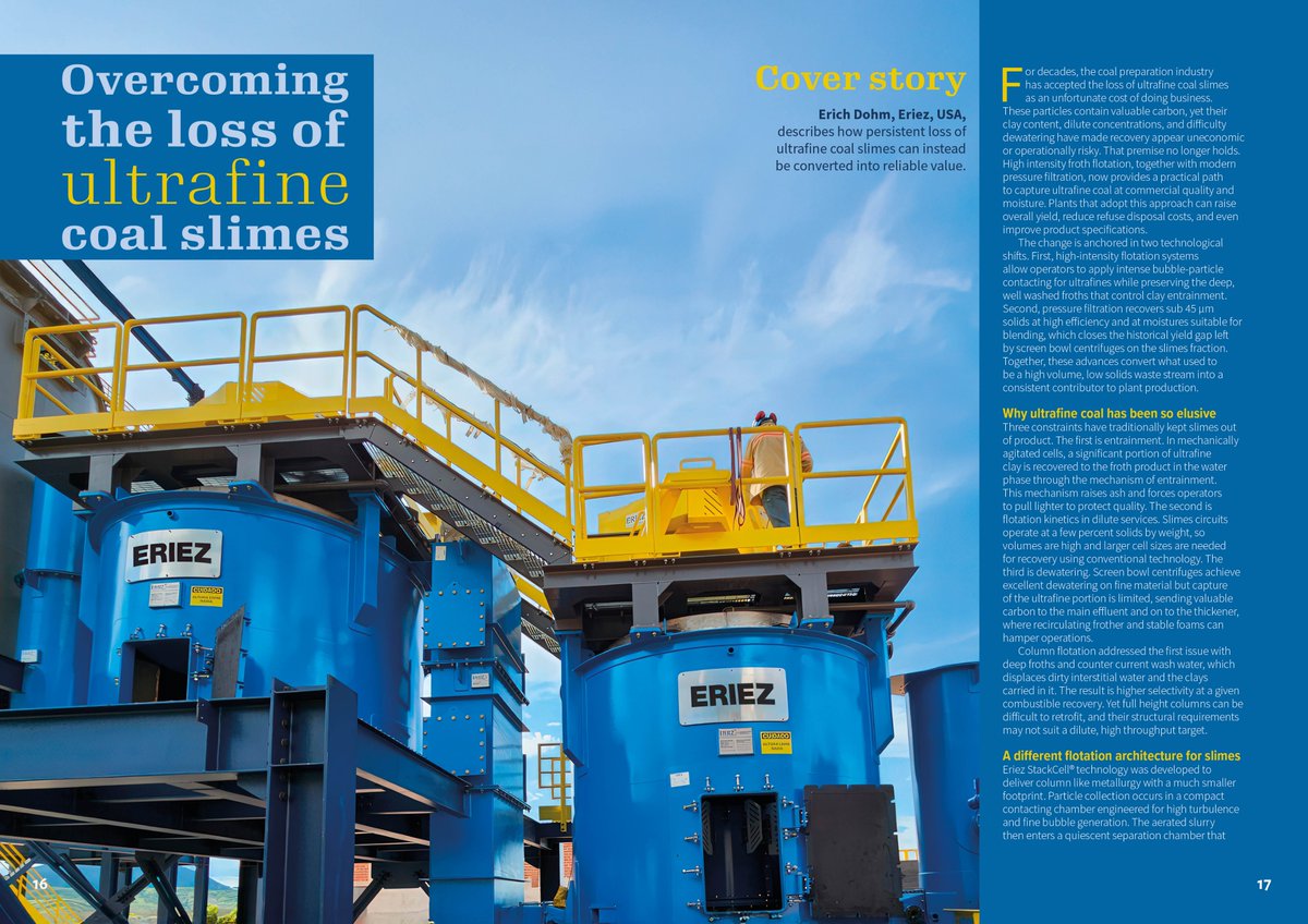 World_Coal_Mag's tweet image. Ready for some #WednesdayWisdom? Check out Eriez’s (@EriezEurope) cover story in Issue 1 of World Coal 👉 bit.ly/40tXaXe

Erich Dohm, Eriez, USA, describes how persistent loss of ultrafine coal slimes can instead be converted into reliable value.💡

#Coal #MiningNews