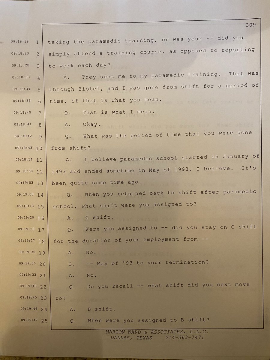 SharaThompson_'s tweet photo. Below is Addison, Texas, attorney nailing me down on how many times I received shift transfers after complaining about gender bias. It was many times. The Addison, Texas Fire Department was constantly trading me as retaliation. ⁦@townofaddison⁩ ⁦@Addison_Fire⁩ https://t.co/lryXRsjx4j