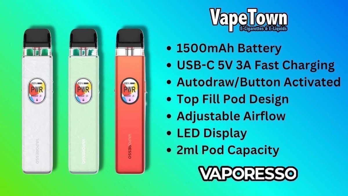 Explore the XROS 5 pod kit by Vaporesso! Now featuring a whopiing 1500mAh  battery, adjustable airflow and USB-C 5V 3A Fast Charging! Check it out  here 👉🏼 https://t.co/LM4rf6dWSX