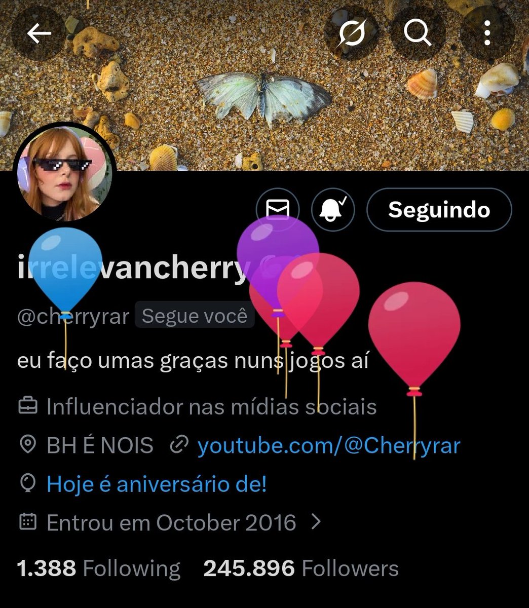 Infoscherryrar's tweet photo. Balões nelaaa!!! 🥳🎈🎉
#FelizAniversárioCherryrar https://t.co/rHumpXDJYz