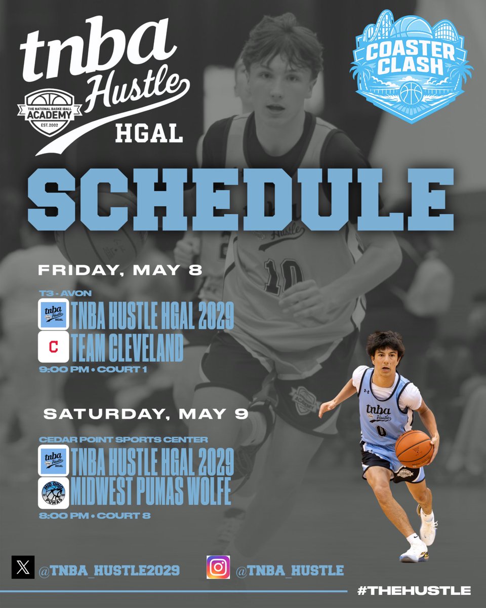 TNBA_HUSTLE2029's tweet photo. Friday / Saturday Home Games…
#TheHustle https://t.co/8vmQ7ZGumm