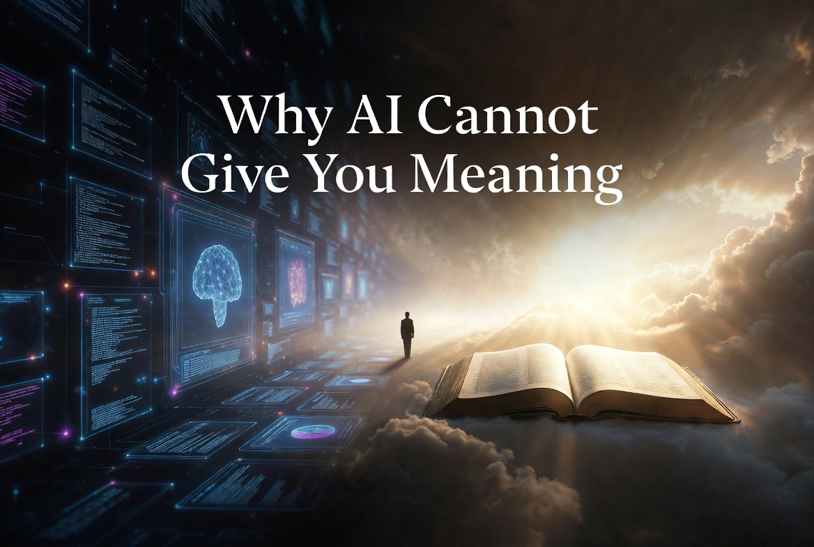 knowjesus's tweet photo. AI may reshape work, creativity, and communication, but it cannot answer humanity’s deepest question: why are we here? Scripture says man is made in God’s image, fallen in sin, and in need of salvation. Meaning, truth, and everlasting life are found only in Jesus Christ.

I just published Why AI Cannot Give Humanity Meaning https://t.co/TmGZ7AvFMa