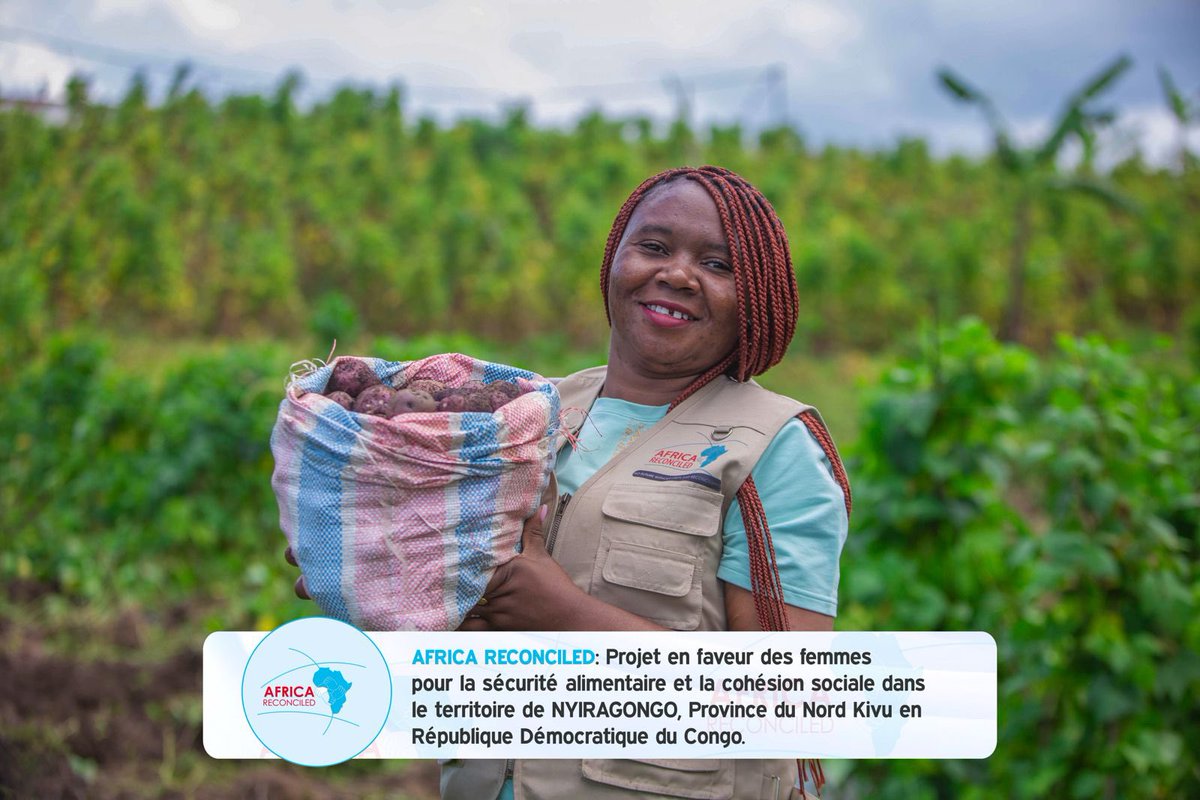 PascalMugaruka's tweet photo. AFRICA RECONCILED : Projet en faveur des femmes pour la sécurité alimentaire et la cohésion sociale dans le territoire de NYIRAGONGO, Province du Nord Kivu en République Démocratique du Congo.
———-
@JulianaLumb @AUC_PAPS @UNDPPA https://t.co/QXSykshOOa