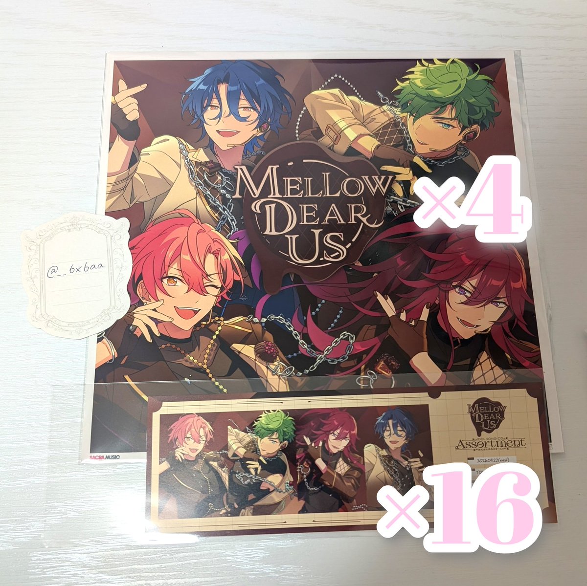 __6x6aa's tweet photo. 〖交換〗
あんスタ メロアス MELLOW DEAR US 単独ライブ 特典 

譲￤メガジャケ レプリカチケット
求￤シリアルコード

✧ 郵送でのお取引（最短8日発送可）
✧ シリアルは画像提示で大丈夫です
✧ 特典2:シリアル1の交換でも◎

検索からでもお気軽にお声掛けください。よろしくお願いいたします🍒 https://t.co/Elygc7eYd1