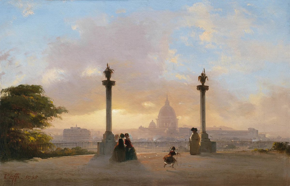 Ippolito Caffi 1809-1886
Veduta di Roma dal Pincio al tramonto