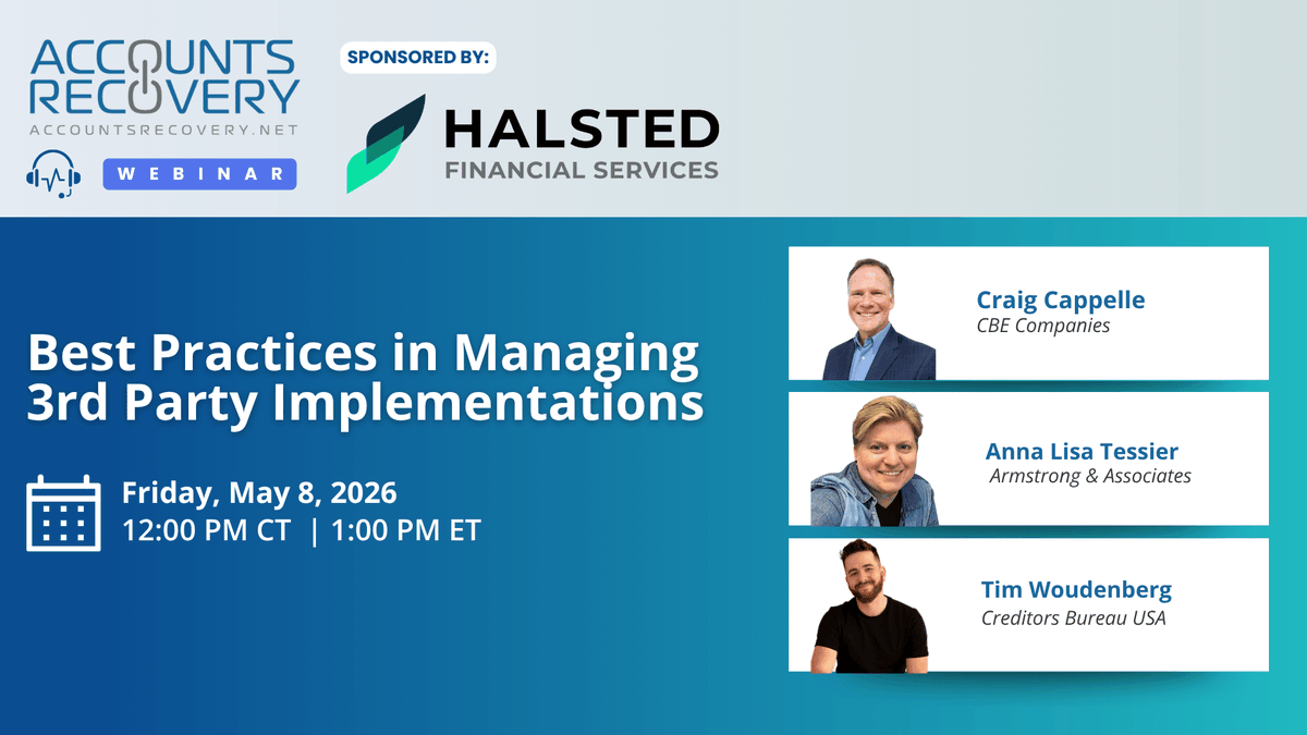 HalstedLLC's tweet photo. We are excited to be sponsoring an upcoming https://t.co/5oJvpFq6RS webinar. The event will be held on Friday, May 8 @ 1pm ET. The topic is, "Best Practices in Managing 3rd Party Implementations." Click here to register: https://t.co/Kr0NKSagno https://t.co/72nsUMRapF