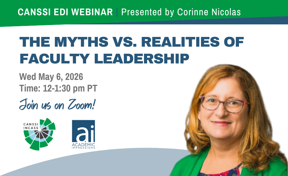 STAGE__Program's tweet photo. Pleased to share a workshop organized by CANSSI National as part of its EDI programming.

The Myths vs Realities of Faculty Leadership
📅 Wed, May 6, 2026
🕛 12:00 – 1:30 PM (PDT)
📍 Online

👉 Register: https://t.co/5lZFuBqg9s
@canssi-incass.bsky.social
@CANSSIINCASS https://t.co/5omPPjChwW