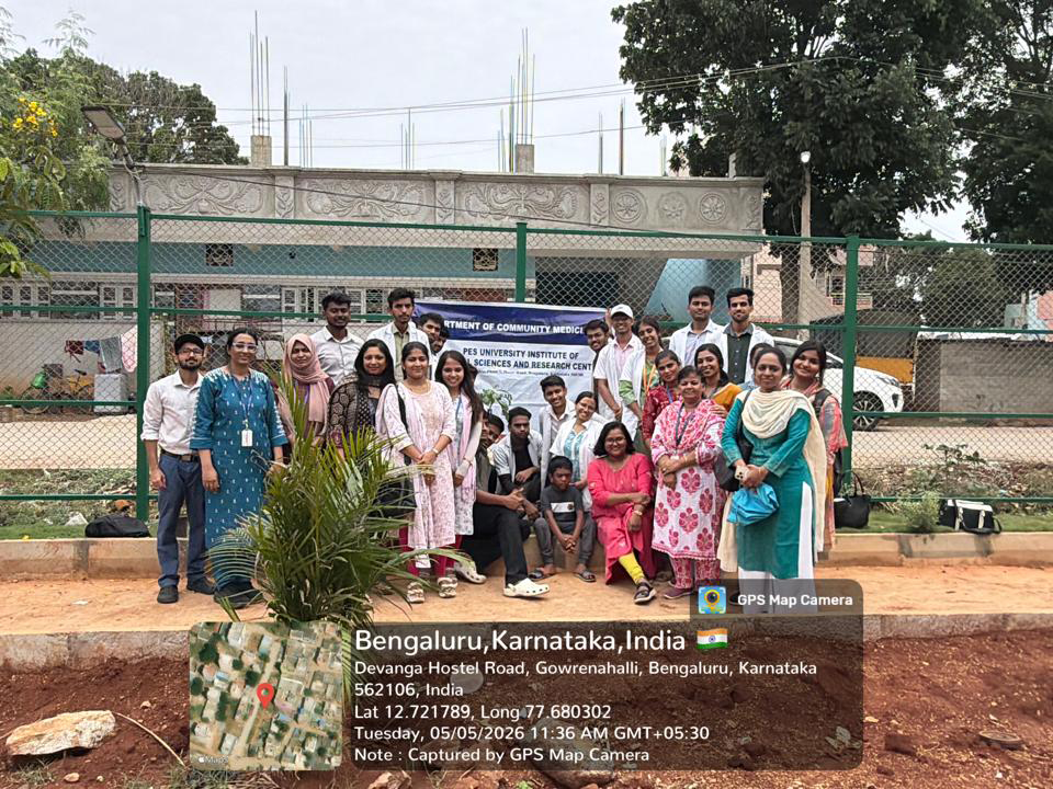 PESUniversity's tweet photo. We planted hope today 🌱

On 5th May 2026, our MBBS students from the Department of Community Medicine, PESU IMSR took part in a plantation drive at Gowrenahalli, Anekal, planting 15 saplings as part of our CSR program.

A small step towards cleaner air, healthier communities, and a greener tomorrow. 💚

#GoGreen #PlantForFuture #MedicalStudents #CommunityService #PlantationDrive