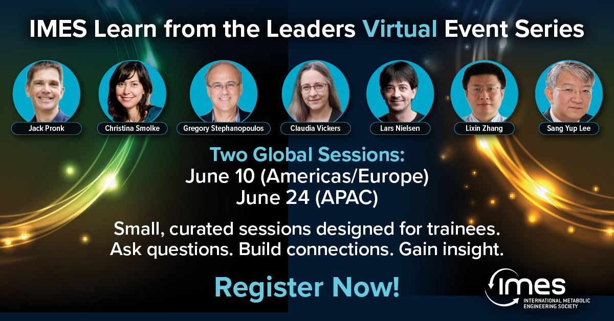 ChEnected's tweet photo. Connect with top metabolic engineering experts via the #IMES Learn from the Leaders Virtual Series. Join curated sessions for real conversation, not lectures. Ask questions, gain career insights & guidance. Americas/Europe: https://t.co/8hZ2YIAmCI & APAC: https://t.co/jBTLMlukhg https://t.co/2qGEVt5RLX