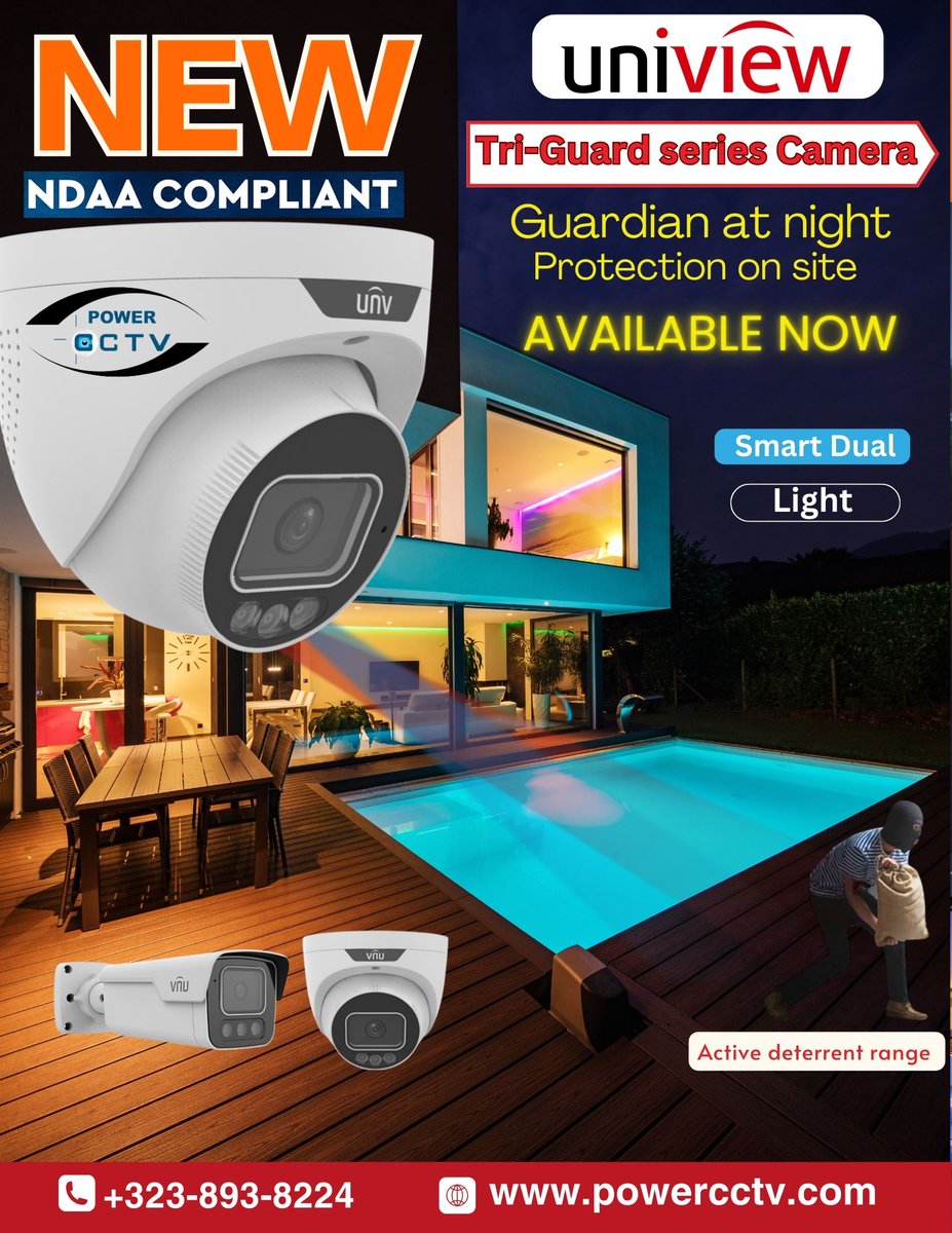 cctv_power's tweet photo. UNV Tri-Guard series integrates Smart Intrusion Prevention.
Use ultra motion detection technology for precise Human/Vehicle detection, enjoy color recording when target is detected, and invisible guardianship when no events.#cctv #CCTVCamera #Cctvinstallation #Cctvservice https://t.co/hi6IFsZJw1