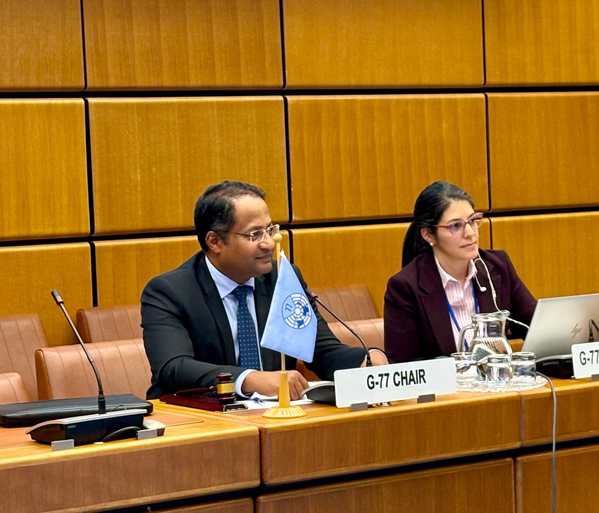 G77_Vienna's tweet photo. Today at the #G77 Plenary Meeting chaired by H.E. @shambhukumaran Amb. of @IndiainAustria, the Group came together to hold key discussions, including on issues of interest for developing countries pertaining to the latest and upcoming meetings of the Vienna-based organizations. https://t.co/PrlIKME7jI