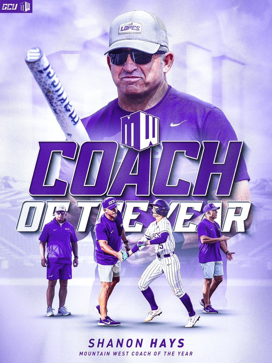 GCU_Softball's tweet photo. He’s a 𝙒𝙄𝙉𝙉𝙀𝙍 at every level!

Congrats to Coach Hays on winning MW Coach of the Year! Hays has won four Coach of the Year awards in his five seasons at Grand Canyon! 🤯 

#LopesUp https://t.co/qnNZJ8qYUP