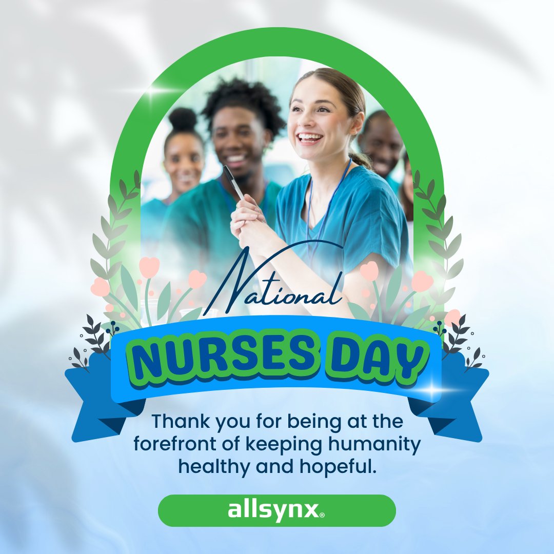 allsynx's tweet photo. Happy National Nurses Day! Thank you to the nurses who show compassion, dedication, and care every single day. Your work makes a difference in so many lives. 💙 #NursesDay #HealthcareHeroes https://t.co/j1uYAdGLZO