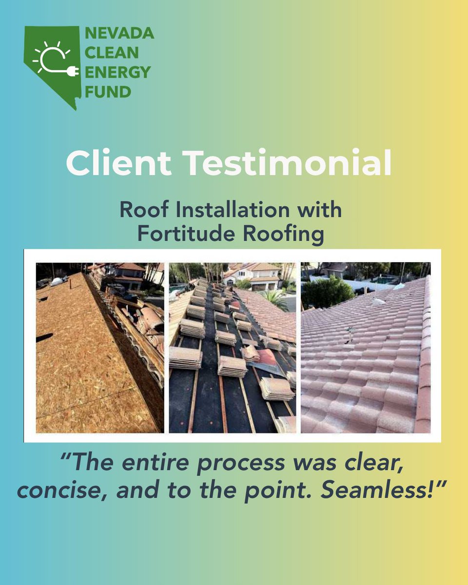 NevadaCEF's tweet photo. "Nothing short of amazing." A Las Vegas homeowner worked with NCEF and Fortitude Roofing for a seamless, straightforward experience.

Learn more: https://t.co/bW4JdIgIw4 

#CleanEnergy #Nevada #LasVegas #EnergyEfficiency #Testimonial https://t.co/pmQnTUtBhi