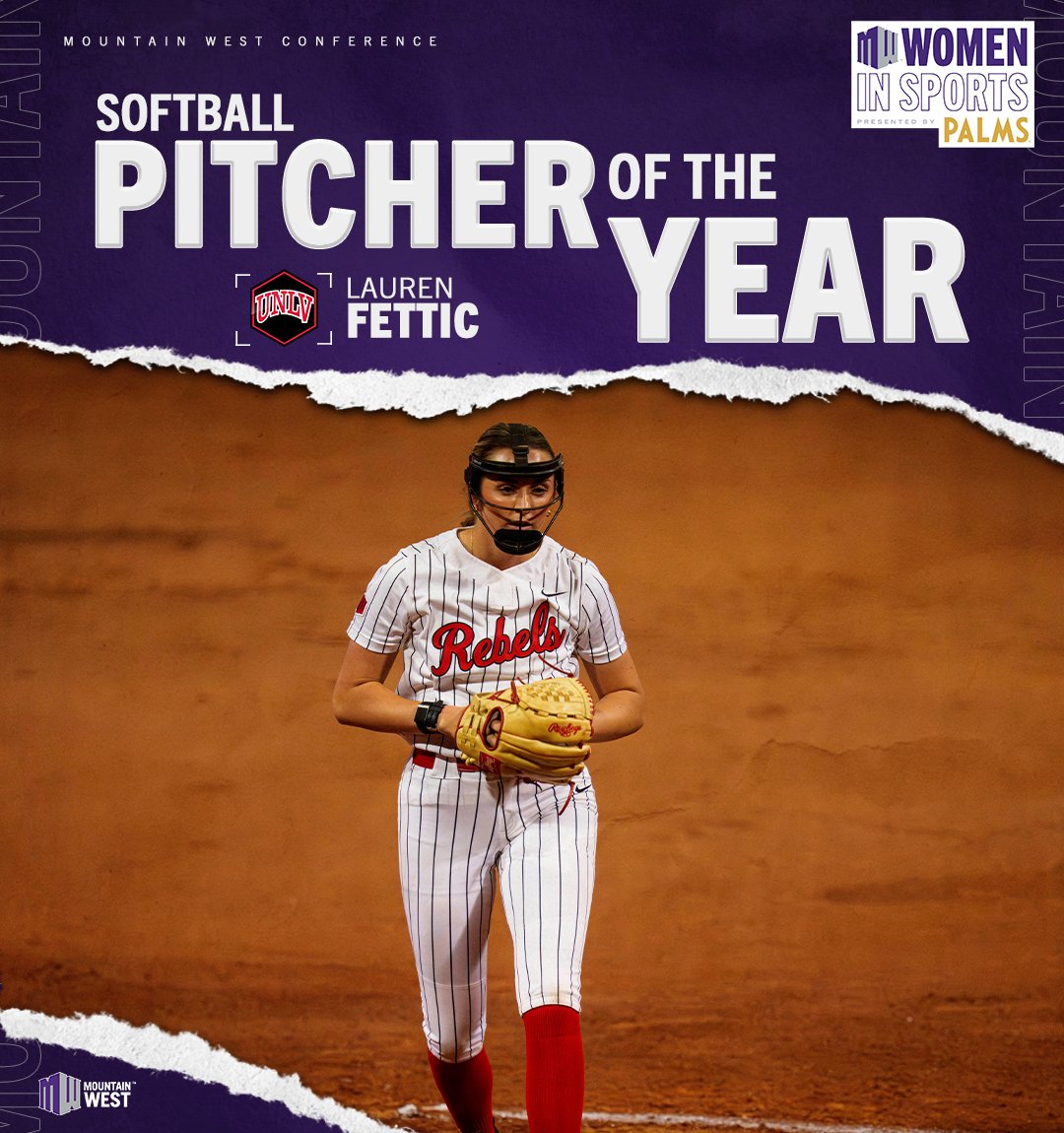 MountainWest's tweet photo. 𝙎𝙤𝙛𝙩𝙗𝙖𝙡𝙡 𝙋𝙞𝙩𝙘𝙝𝙚𝙧 𝙤𝙛 𝙩𝙝𝙚 𝙔𝙀𝘼𝙍 🌟

Lauren Fettic ➡️ @UNLVSoftball https://t.co/CfkKZOSzh8