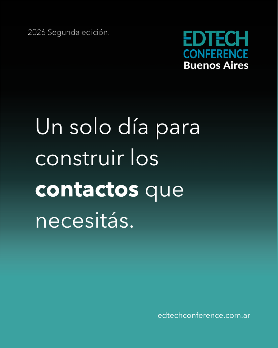edtechconf_ar's tweet photo. Conseguir una reunión con el rector de una universidad lleva meses.
Estar en EdTech Conference te pone en la misma sala que los decisores de más de 70 instituciones.

Un día. Un lugar. Contactos que de otra forma tardarías años en construir.
📅 2 de septiembre | Palermo Chico https://t.co/TUHbHWGlsA