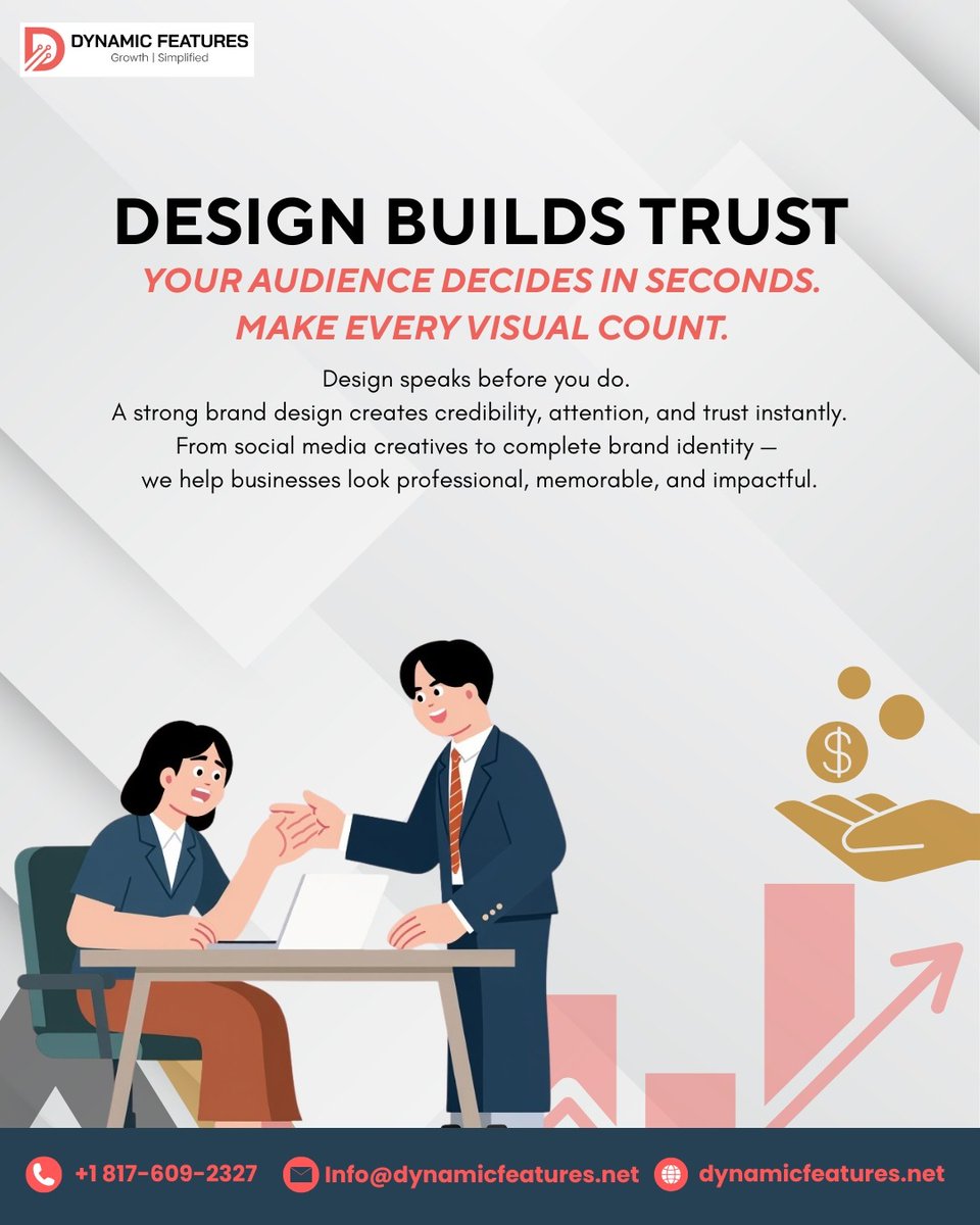 DynamicFeatures's tweet photo. Design builds trust. 
Your audience decides in seconds.
Strong visuals create credibility, attention, and lasting brand impact. Make every visual count with Dynamic Features. 🚀

🌐 https://t.co/6sOHlJ377M

#GraphicDesign #Branding #DigitalMarketing #DynamicFeatures https://t.co/elyWhcoeBS