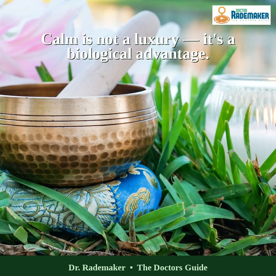 dr_rademaker's tweet photo. “Calm is not a luxury — it’s a biological advantage.”
 
A regulated nervous system allows the body to direct energy toward performance rather than survival. 

When stress signals quiet and the system stabilizes, focus, recovery, and physical output improve naturally. 

In this way, calm becomes a powerful form of leverage — helping the body perform with greater clarity, resilience, and control.

Sovereignty. Simplicity. Sacred intelligence - The Doctor's Guide