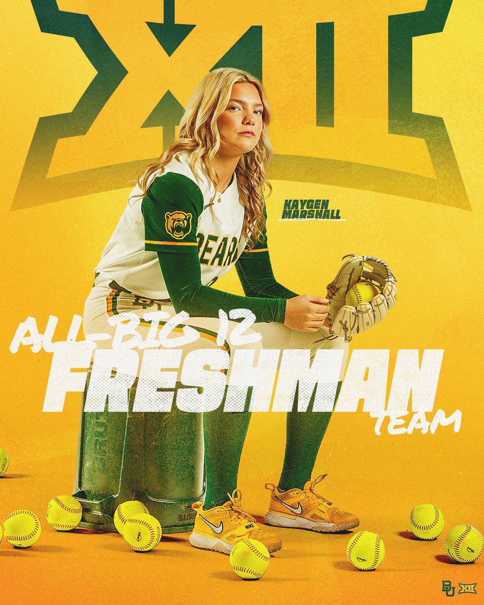 BaylorSoftball's tweet photo. Left their 𝙈𝘼𝙍𝙆 ✔️

Congratulations to @brooklyncart04 on being named to the All @Big12Conference defensive team and @KaygenMarshall on making the All-Big 12 Freshman Team!

📰: https://t.co/LDTaGMdOXM

#SicEm🐻🥎 https://t.co/6JJBGkzuvS