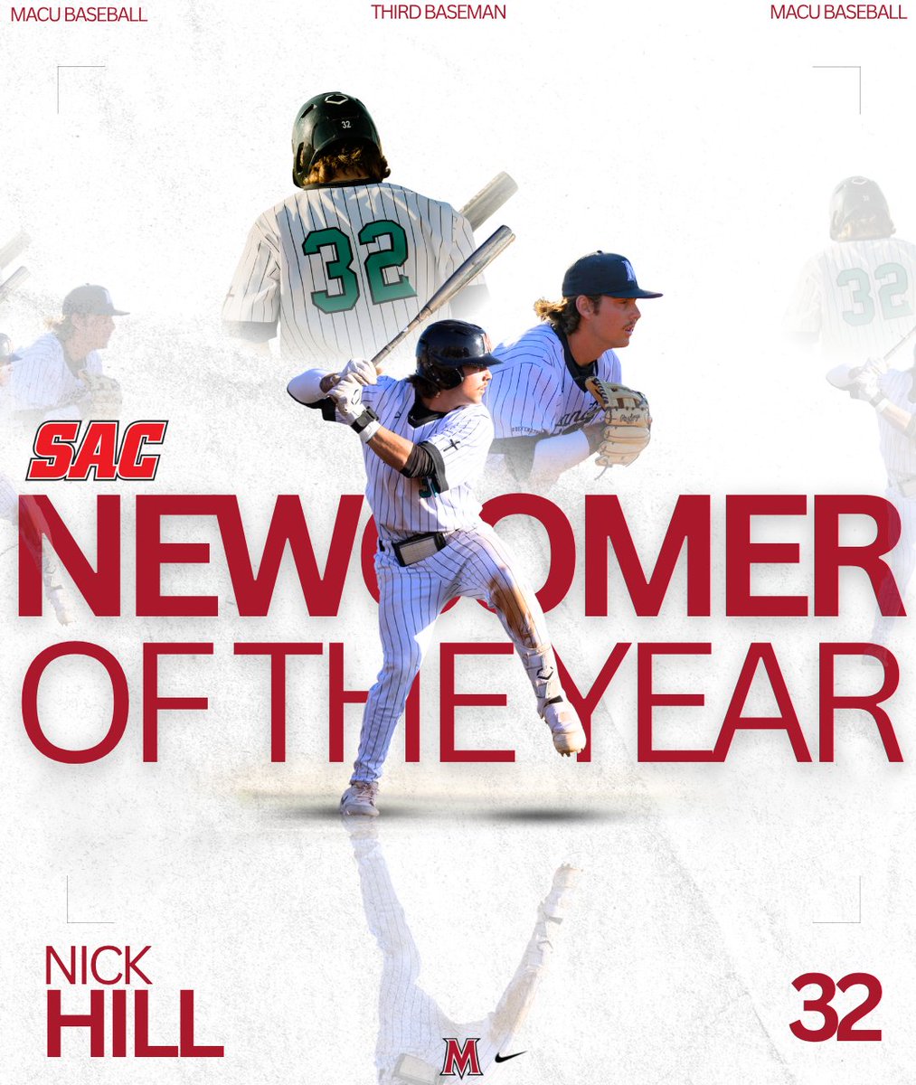 MACUathletics's tweet photo. BSB: Congratulations to @MACU_baseball junior third baseman Nick Hill on being selected as the @Sooner_Athletic Newcomer of the Year, as he leads the conference with 21 homers and 67 RBIs!

#MACUProud #TheRightWayToPlay https://t.co/4V0w4qNiKC
