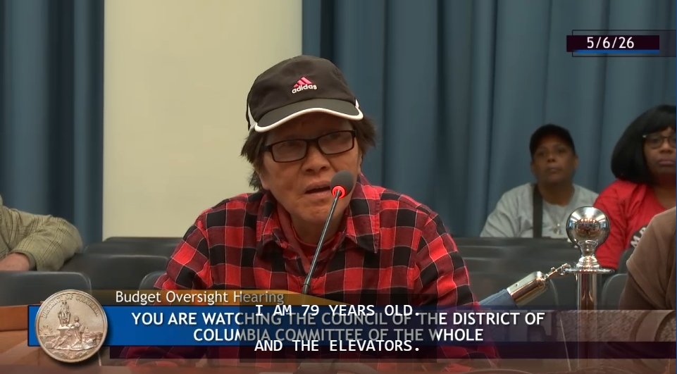 EmpowerDC's tweet photo. Mr. Lin is 79 years old and has a broken foot. Their home, Museum Square One is regularly without a working elevator, trapping seniors in their homes and negatively effecting residents' quality of life and ability to stay in their long-term home. @SaveChinatown https://t.co/1HfTV8JHn4