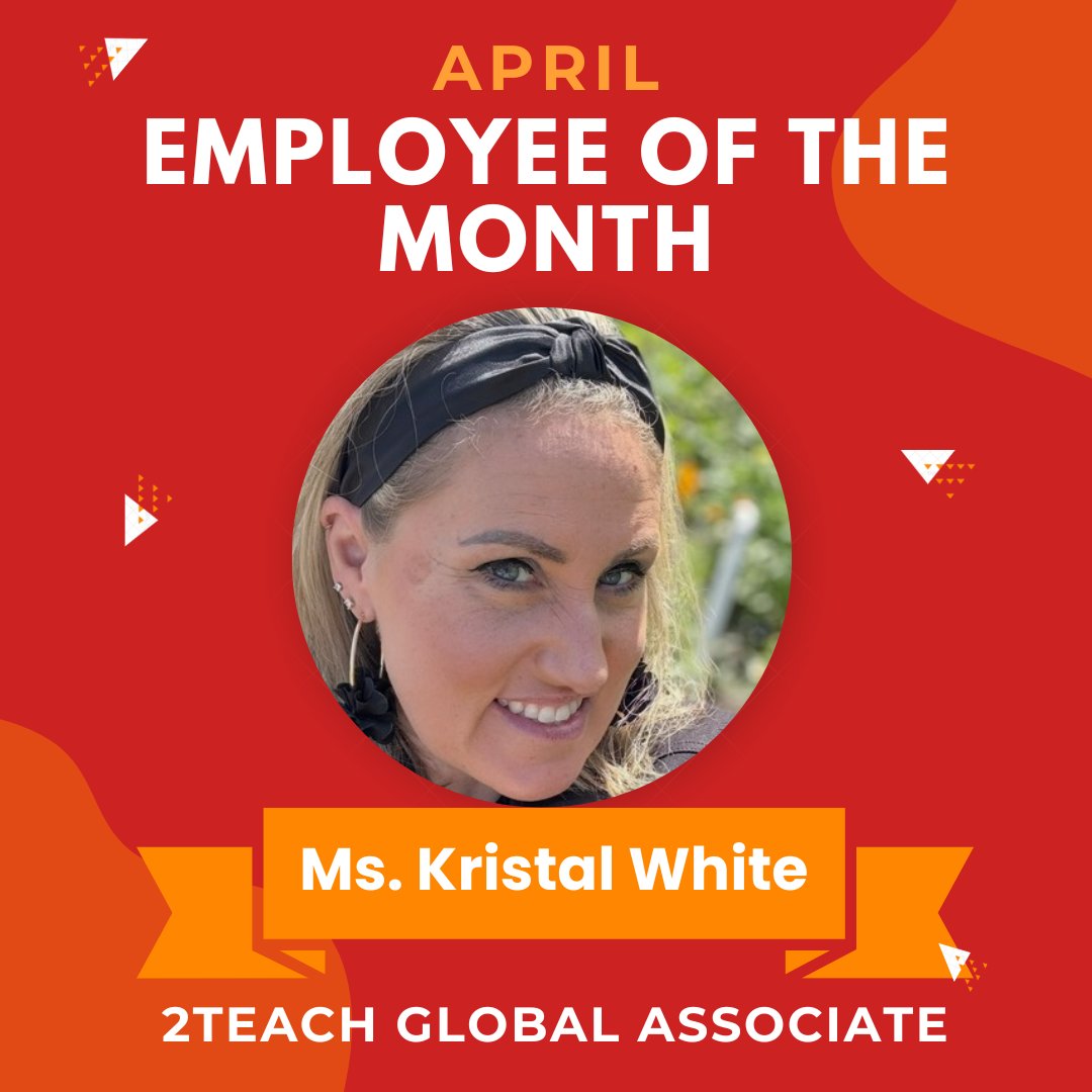 _2Teach's tweet photo. Congratulations to Ms. Kristal White, our 2Teach Global Employee of the Month for April! We appreciate your willingness to step in when needed. Ms. White has recently taken on a new client and has demonstrated culturally responsive and sustaining pedagogy in her teaching. https://t.co/wT9MpqWdRJ