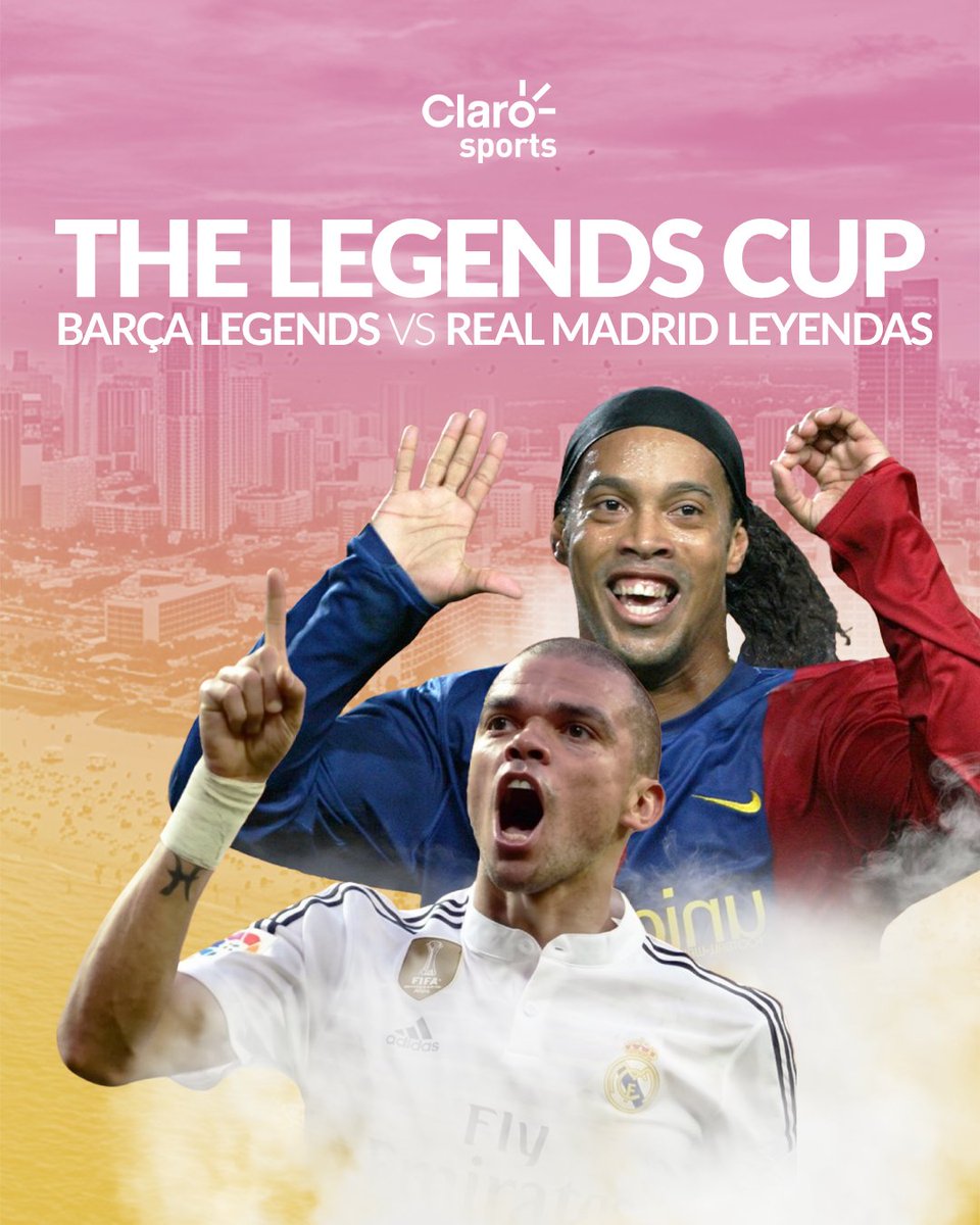 clarosportstv's tweet photo. EL CLÁSICO NO TERMINA... EVOLUCIONA⚽️✨

Las leyendas del Real Madrid y el Barcelona vuelven a la cancha.😍 Este sábado vive #TheLegendsCup por Claro Sports🤩
#AquíPasa https://t.co/pCNVqvfzSG