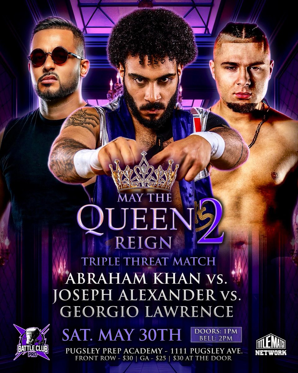 Battleclubpro's tweet photo. 🚨 New Matches 🚨
May The Queen Reign 2
1111 Pugsley Ave, Bronx NY 2pm

@_FEDERATED Open Challenge 

Colossal Collective v @MannyLucha @Clara_Carreras_ @tinygiantriccxs

A Triple Threat 
&amp;
@AryaRose25 &amp; @BrianBomb v @dollidarko &amp; @DaeVanity

Get Tix Now!
https://t.co/gcOxYvfcwi https://t.co/GdtwGwQdtR