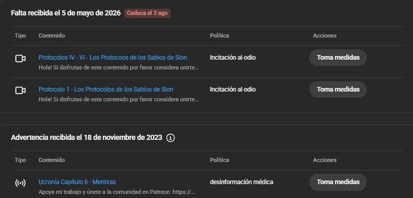 Youtube me dio un "strike" y quitó de mi canal a los Procolos de los Sabios de Sion!